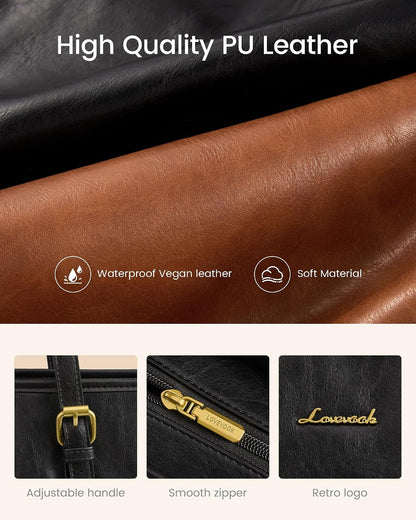 Laptop Tote Bag for Women,Leather Work Computer Briefcase Bag | Large Cup Holder,15.6 Inch Work Tote,Professional Briefcase,Teacher Commuter Shoulder Bag,Office,Travel,Gift