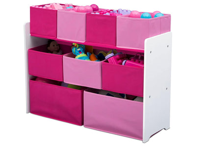 Deluxe Multi-Bin Toy Organizer with Storage Bins, Grey/Blue Bins