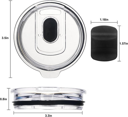 20 oz Tumbler Lid 2 Pack Replacement Lids Compatible for YETI 20 oz Tumbler | 10/24 oz Mug and 10 oz Lowball, Travel Spill Proof Cup Lids Covers with Magnetic Slider Switch, BPA Free