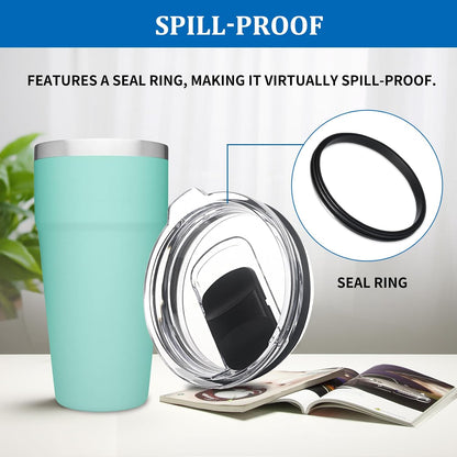 20 oz Tumbler Lid 2 Pack Replacement Lids Compatible for YETI 20 oz Tumbler | 10/24 oz Mug and 10 oz Lowball, Travel Spill Proof Cup Lids Covers with Magnetic Slider Switch, BPA Free