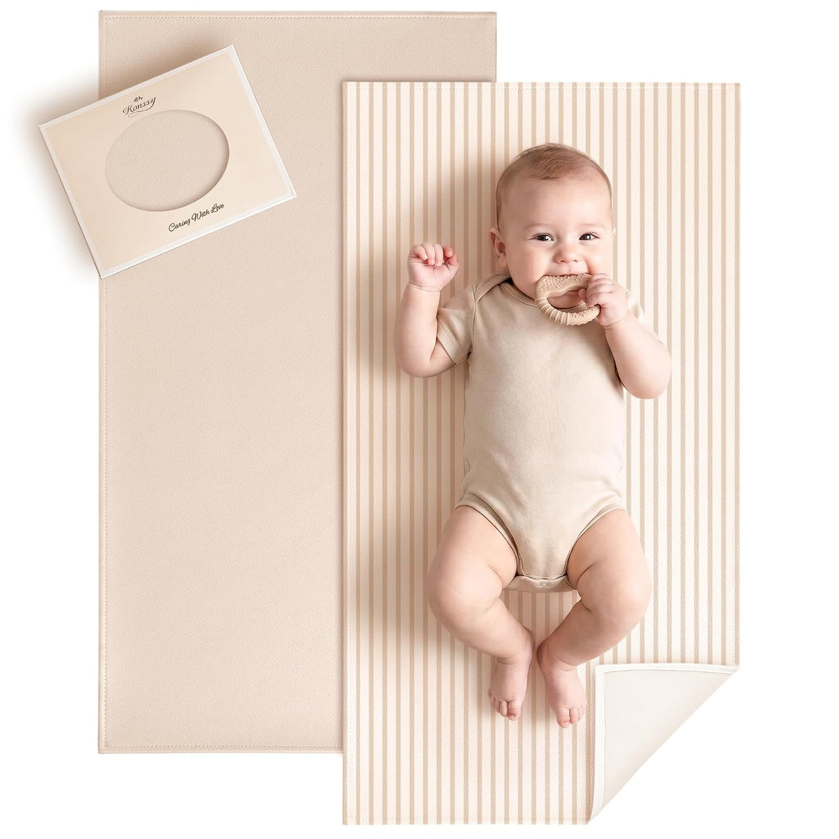 Faux Leather Baby Changing Mat 2 Pack, Oval, 30"x17"