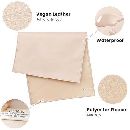 Faux Leather Baby Changing Mat 2 Pack, Oval, 30"x17"