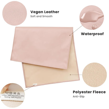 Faux Leather Baby Changing Mat 2 Pack, Oval, 30"x17"