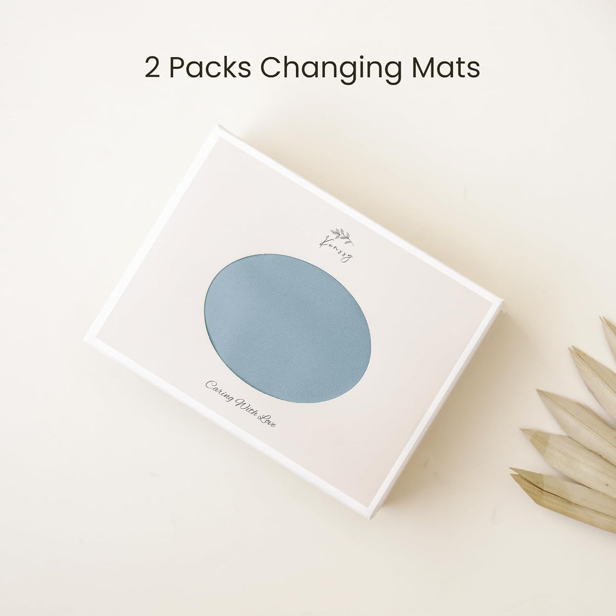 Faux Leather Baby Changing Mat 2 Pack, Oval, 30"x17"