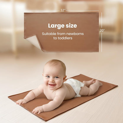 Faux Leather Baby Changing Mat 2 Pack, Oval, 30"x17"