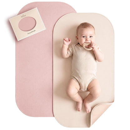 Faux Leather Baby Changing Mat 2 Pack, Oval, 30"x17"