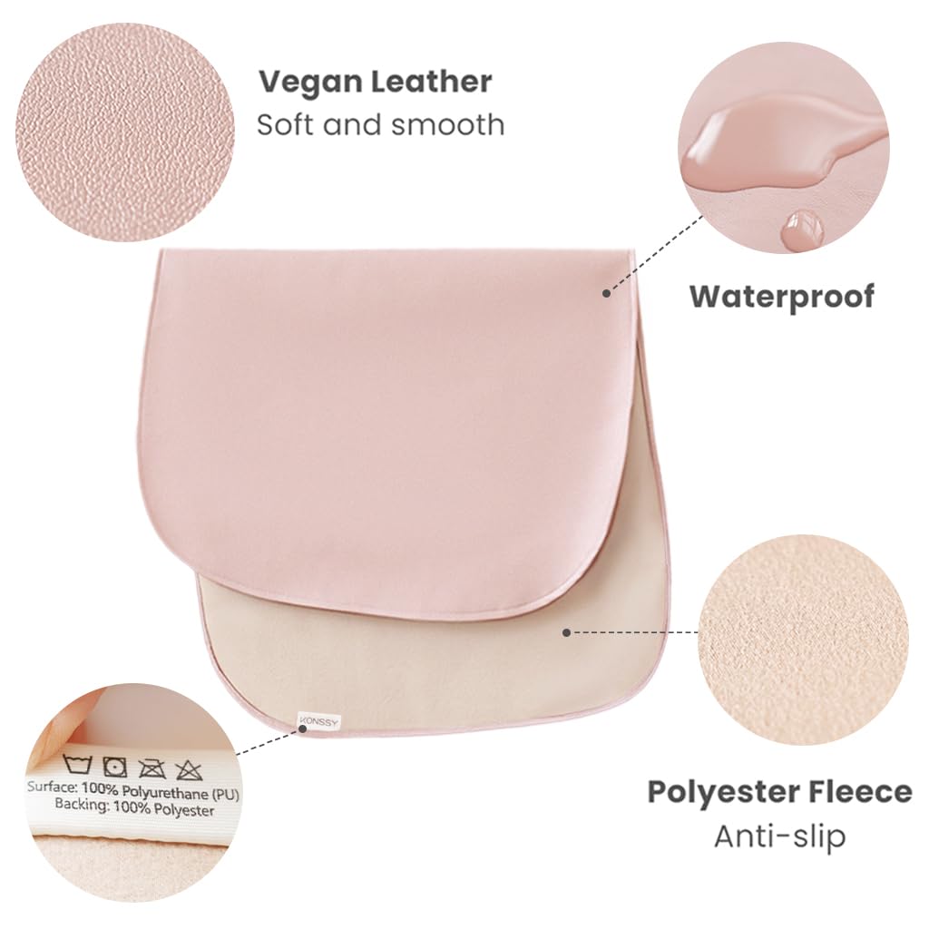 Faux Leather Baby Changing Mat 2 Pack, Oval, 30"x17"