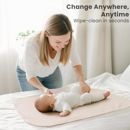 Faux Leather Baby Changing Mat 2 Pack, Oval, 30"x17"