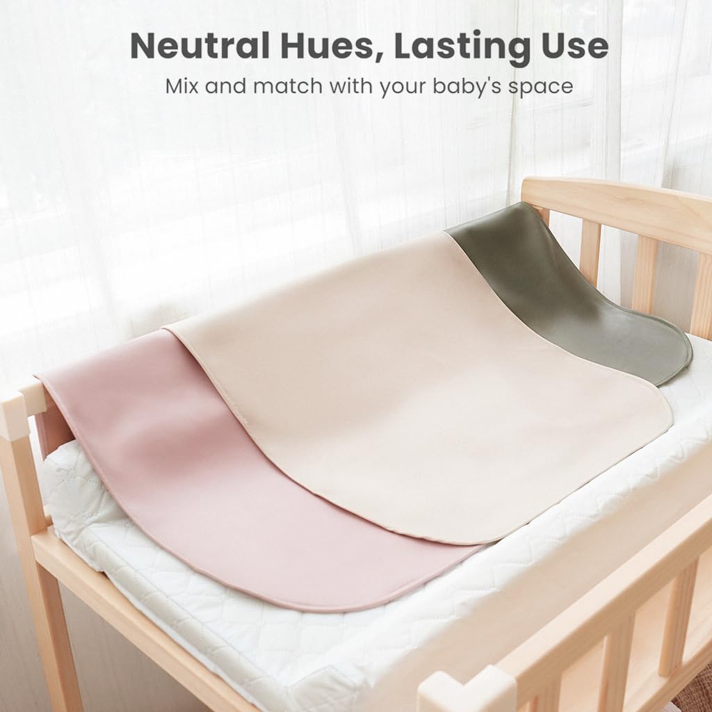 Faux Leather Baby Changing Mat 2 Pack, Oval, 30"x17"