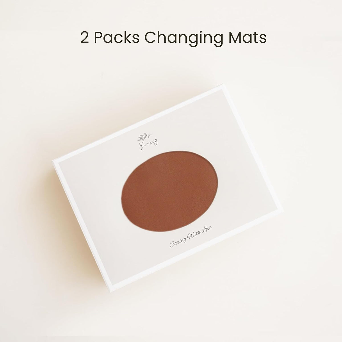 Faux Leather Baby Changing Mat 2 Pack, Oval, 30"x17"