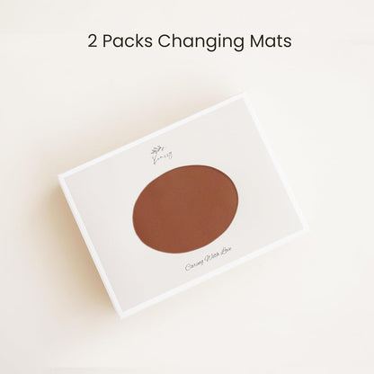 Faux Leather Baby Changing Mat 2 Pack, Oval, 30"x17"