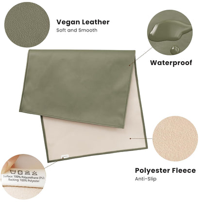 Faux Leather Baby Changing Mat 2 Pack, Oval, 30"x17"