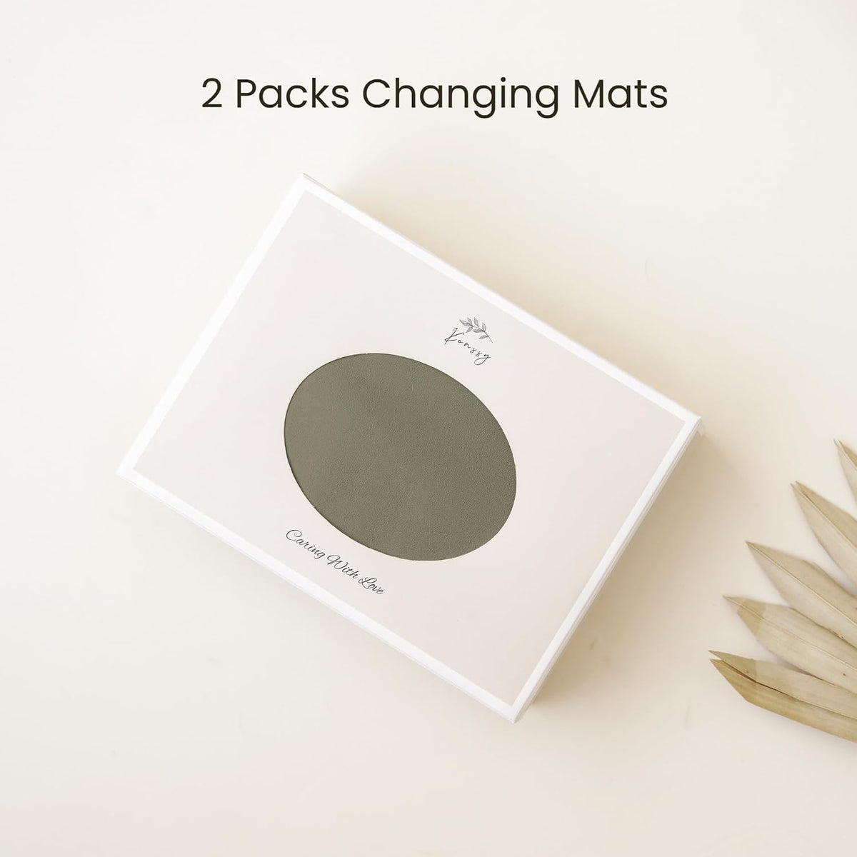 Faux Leather Baby Changing Mat 2 Pack, Oval, 30"x17"