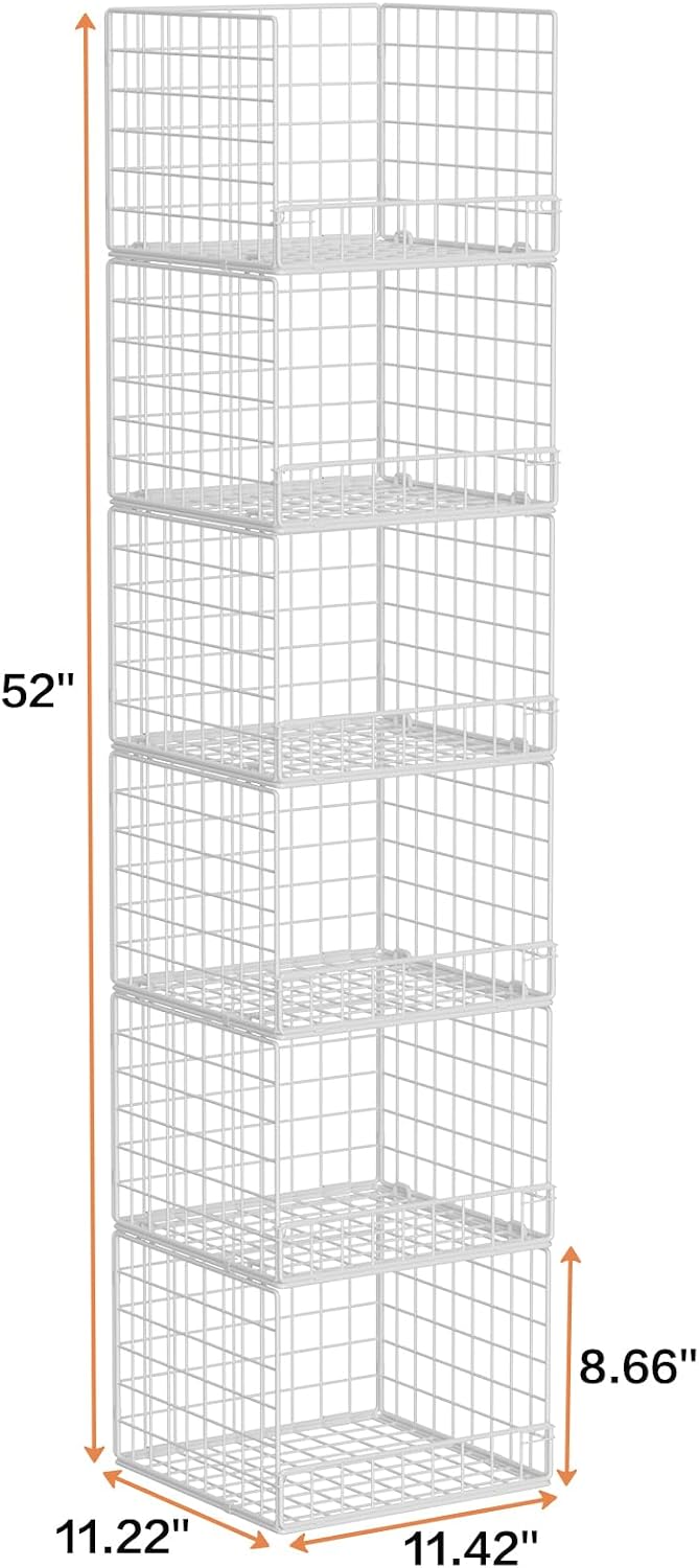 Stackable Closet Organizers and Storage Baskets, 4-Tier Closet Shelf Organizer , Space-Saving Clothes Storage Drawer, Foldable Clothes Storage Bins for Closet Organizer System, Black(Patent 30022416)