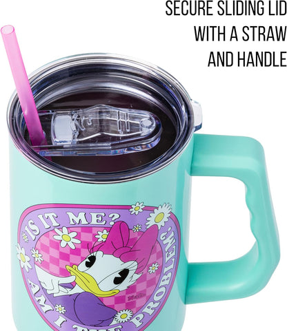 Lilo and Stitch Wink Face, Stainless Steel Tumbler, 40oz | Make Some Waves, Rhinestone, Disney, Double Walled, Includes Handle and Straw, Fits in Cup Holder, 1.18 Liters - Colors A