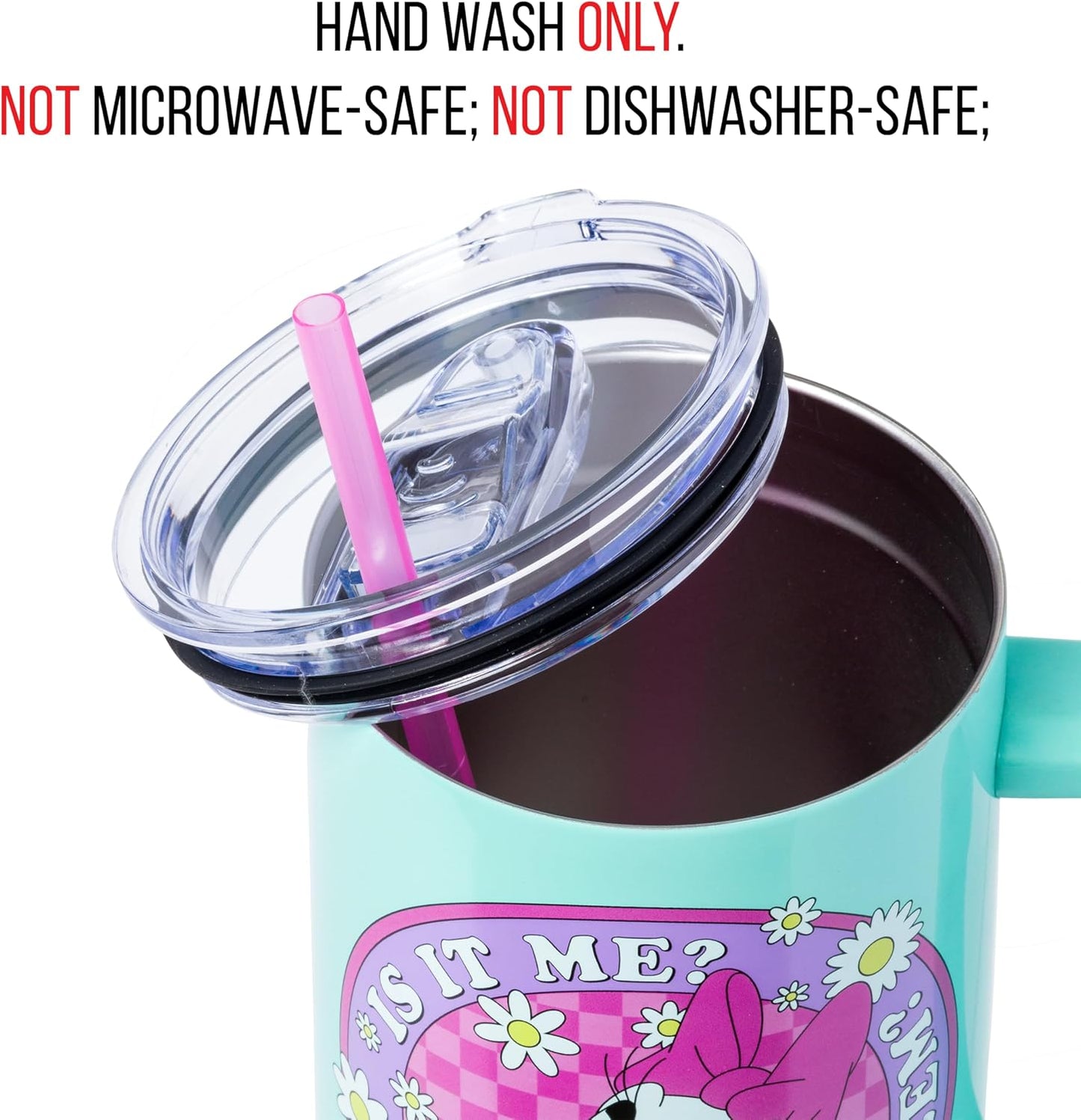 Lilo and Stitch Wink Face, Stainless Steel Tumbler, 40oz | Make Some Waves, Rhinestone, Disney, Double Walled, Includes Handle and Straw, Fits in Cup Holder, 1.18 Liters - Colors A