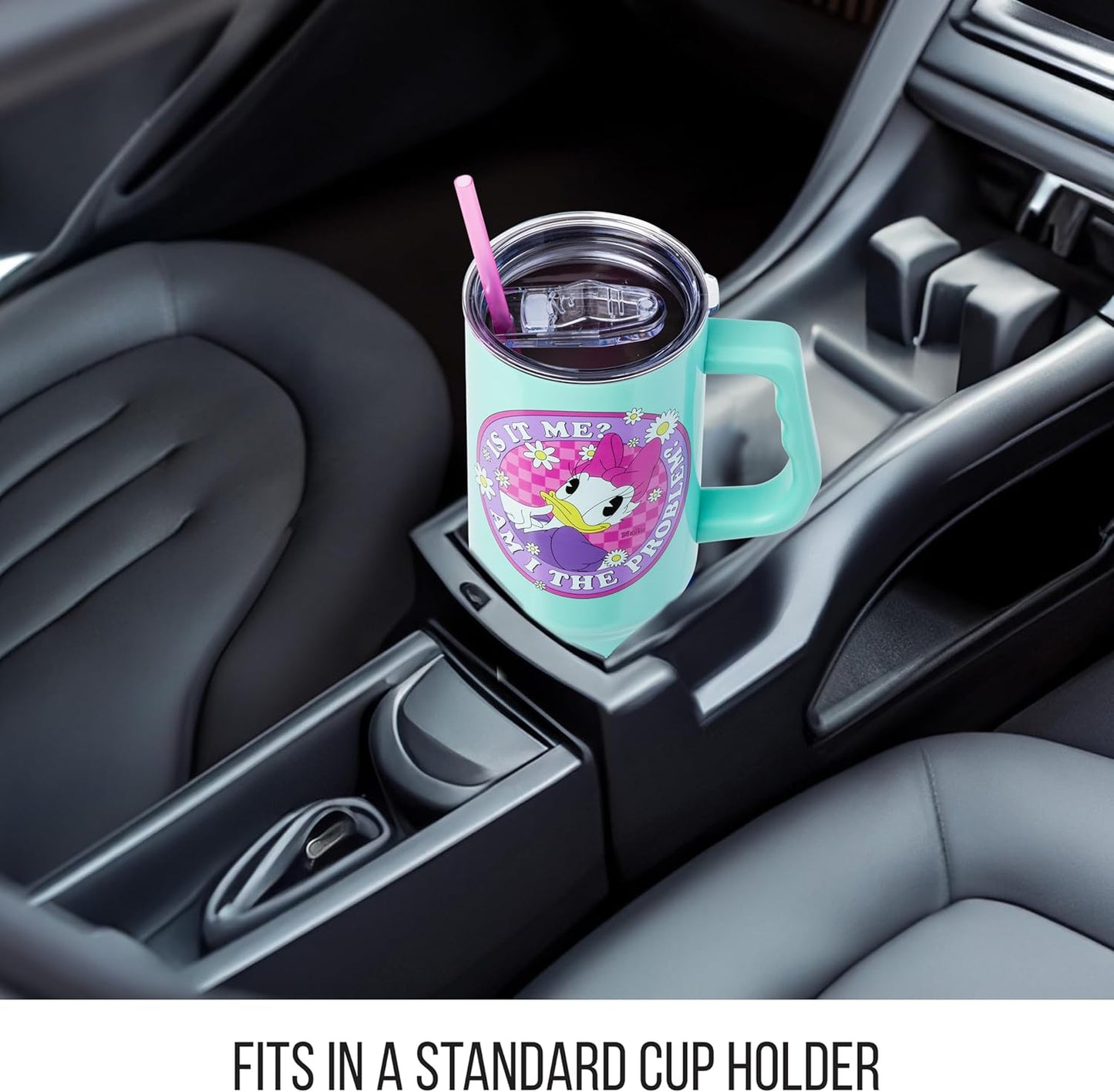 Lilo and Stitch Wink Face, Stainless Steel Tumbler, 40oz | Make Some Waves, Rhinestone, Disney, Double Walled, Includes Handle and Straw, Fits in Cup Holder, 1.18 Liters - Colors A