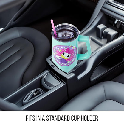 Lilo and Stitch Wink Face, Stainless Steel Tumbler, 40oz | Make Some Waves, Rhinestone, Disney, Double Walled, Includes Handle and Straw, Fits in Cup Holder, 1.18 Liters - Colors A