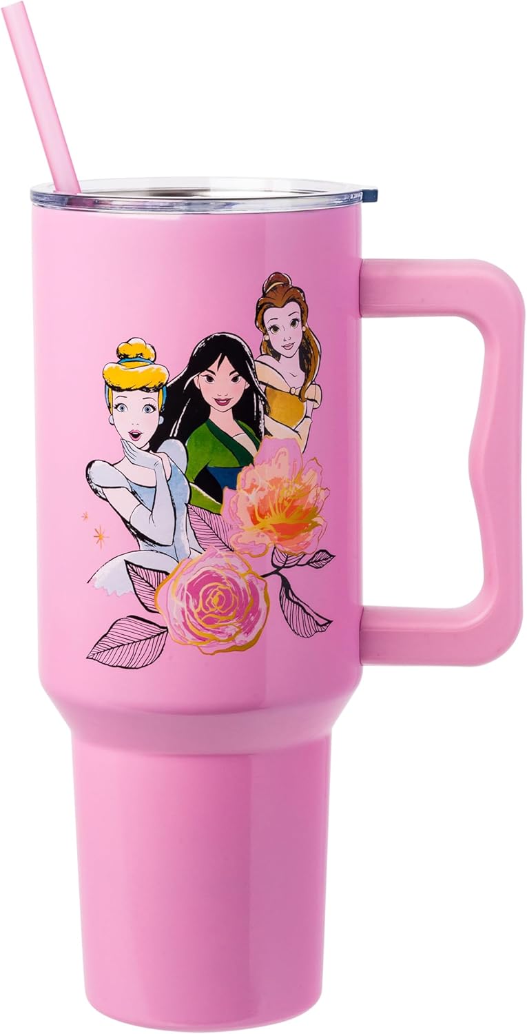 Lilo and Stitch Wink Face, Stainless Steel Tumbler, 40oz | Make Some Waves, Rhinestone, Disney, Double Walled, Includes Handle and Straw, Fits in Cup Holder, 1.18 Liters - Colors A