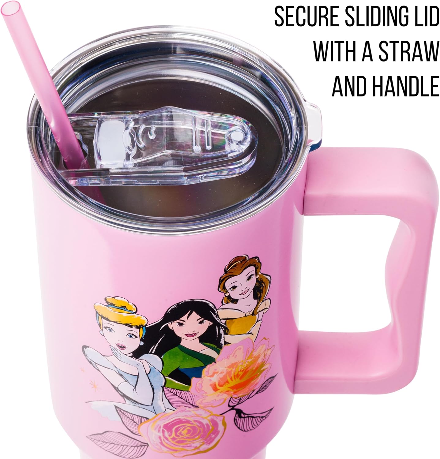 Lilo and Stitch Wink Face, Stainless Steel Tumbler, 40oz | Make Some Waves, Rhinestone, Disney, Double Walled, Includes Handle and Straw, Fits in Cup Holder, 1.18 Liters - Colors A