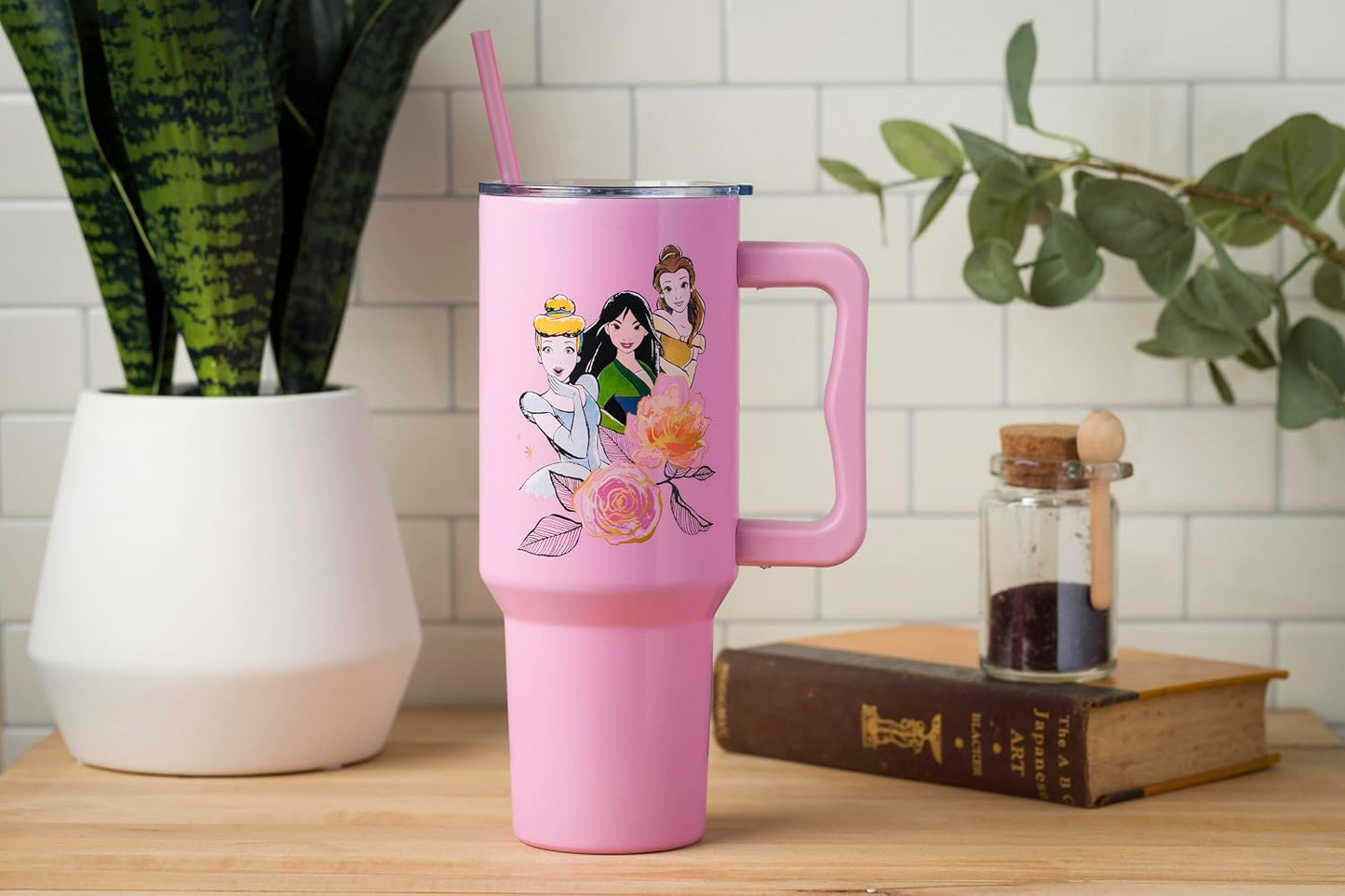 Lilo and Stitch Wink Face, Stainless Steel Tumbler, 40oz | Make Some Waves, Rhinestone, Disney, Double Walled, Includes Handle and Straw, Fits in Cup Holder, 1.18 Liters - Colors A