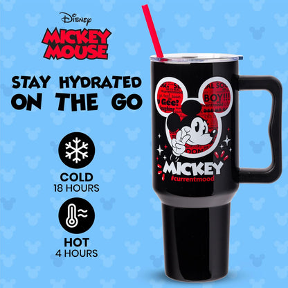 Lilo and Stitch Wink Face, Stainless Steel Tumbler, 40oz | Make Some Waves, Rhinestone, Disney, Double Walled, Includes Handle and Straw, Fits in Cup Holder, 1.18 Liters - Colors A