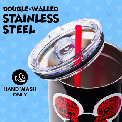 Lilo and Stitch Wink Face, Stainless Steel Tumbler, 40oz | Make Some Waves, Rhinestone, Disney, Double Walled, Includes Handle and Straw, Fits in Cup Holder, 1.18 Liters - Colors A