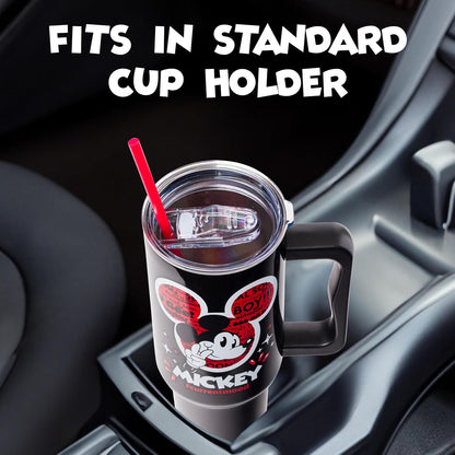 Lilo and Stitch Wink Face, Stainless Steel Tumbler, 40oz | Make Some Waves, Rhinestone, Disney, Double Walled, Includes Handle and Straw, Fits in Cup Holder, 1.18 Liters - Colors A