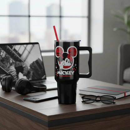 Lilo and Stitch Wink Face, Stainless Steel Tumbler, 40oz | Make Some Waves, Rhinestone, Disney, Double Walled, Includes Handle and Straw, Fits in Cup Holder, 1.18 Liters - Colors A