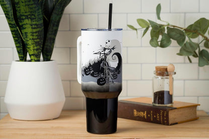 Lilo and Stitch Wink Face, Stainless Steel Tumbler, 40oz | Make Some Waves, Rhinestone, Disney, Double Walled, Includes Handle and Straw, Fits in Cup Holder, 1.18 Liters - Colors A