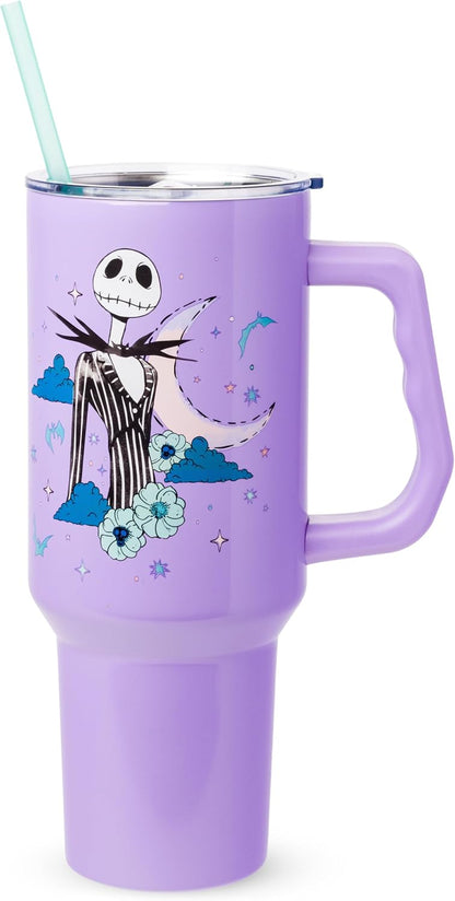 Lilo and Stitch Wink Face, Stainless Steel Tumbler, 40oz | Make Some Waves, Rhinestone, Disney, Double Walled, Includes Handle and Straw, Fits in Cup Holder, 1.18 Liters - Colors A