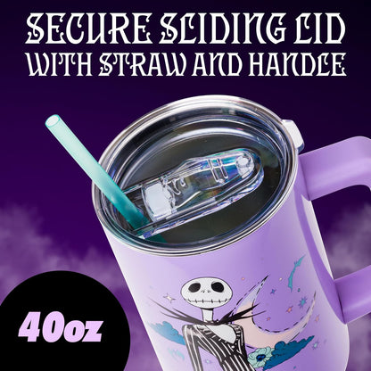 Lilo and Stitch Wink Face, Stainless Steel Tumbler, 40oz | Make Some Waves, Rhinestone, Disney, Double Walled, Includes Handle and Straw, Fits in Cup Holder, 1.18 Liters - Colors A