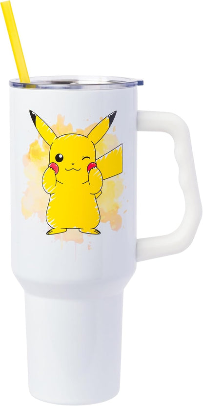 Lilo and Stitch Wink Face, Stainless Steel Tumbler, 40oz | Make Some Waves, Rhinestone, Disney, Double Walled, Includes Handle and Straw, Fits in Cup Holder, 1.18 Liters - Colors A