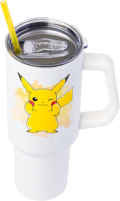 Lilo and Stitch Wink Face, Stainless Steel Tumbler, 40oz | Make Some Waves, Rhinestone, Disney, Double Walled, Includes Handle and Straw, Fits in Cup Holder, 1.18 Liters - Colors A