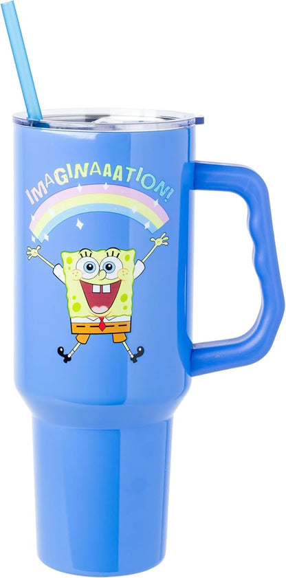 Lilo and Stitch Wink Face, Stainless Steel Tumbler, 40oz | Make Some Waves, Rhinestone, Disney, Double Walled, Includes Handle and Straw, Fits in Cup Holder, 1.18 Liters - Colors A