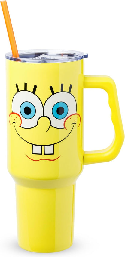 Lilo and Stitch Wink Face, Stainless Steel Tumbler, 40oz | Make Some Waves, Rhinestone, Disney, Double Walled, Includes Handle and Straw, Fits in Cup Holder, 1.18 Liters - Colors A