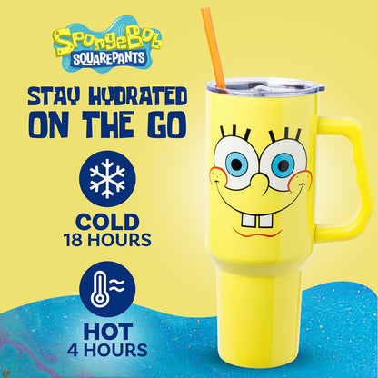 Lilo and Stitch Wink Face, Stainless Steel Tumbler, 40oz | Make Some Waves, Rhinestone, Disney, Double Walled, Includes Handle and Straw, Fits in Cup Holder, 1.18 Liters - Colors A