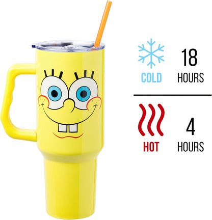 Lilo and Stitch Wink Face, Stainless Steel Tumbler, 40oz | Make Some Waves, Rhinestone, Disney, Double Walled, Includes Handle and Straw, Fits in Cup Holder, 1.18 Liters - Colors A