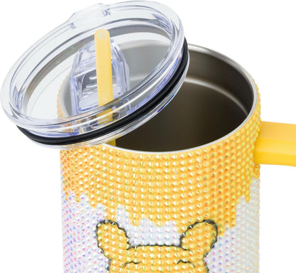Lilo and Stitch Wink Face, Stainless Steel Tumbler, 40oz | Make Some Waves, Rhinestone, Disney, Double Walled, Includes Handle and Straw, Fits in Cup Holder, 1.18 Liters - Colors A