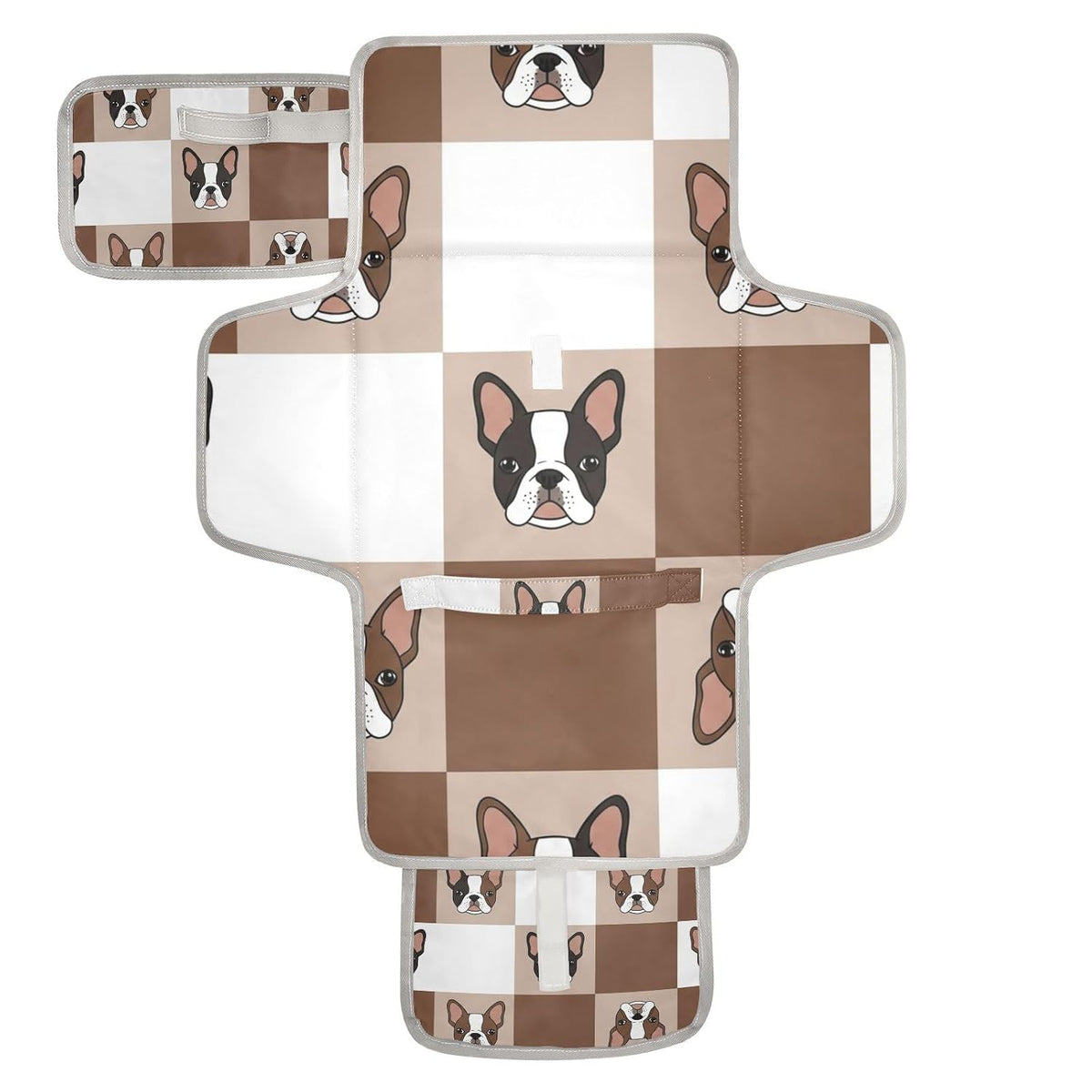 Checker Bulldog Design Portable Diaper Changing Pad Pram