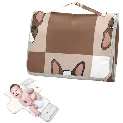 Checker Bulldog Design Portable Diaper Changing Pad Pram