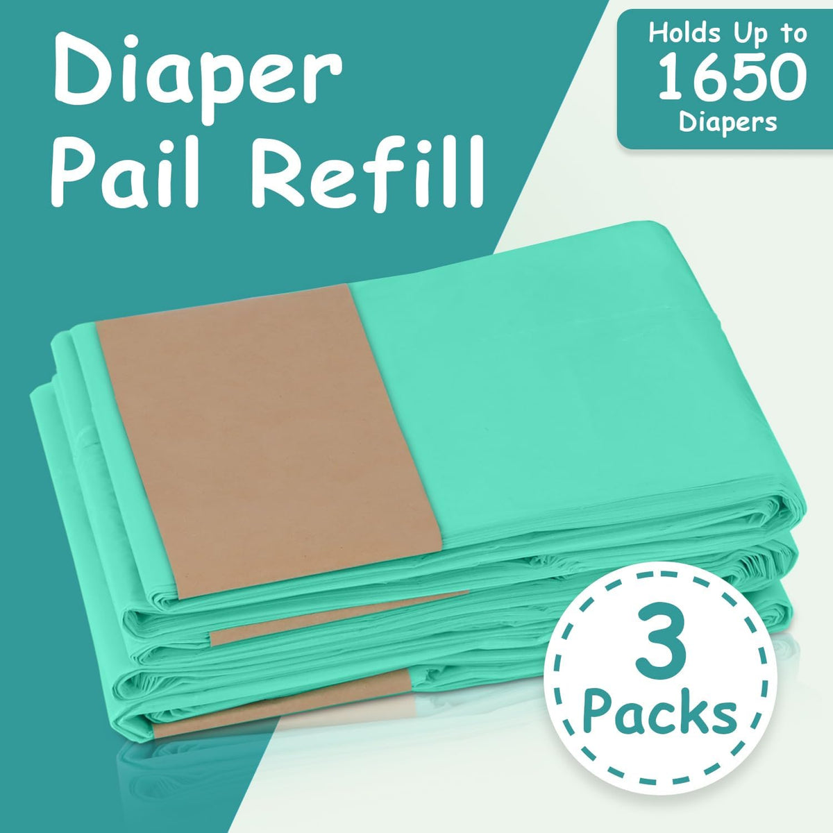 3 Pack Diaper Pail Refills for Dekor Classic
