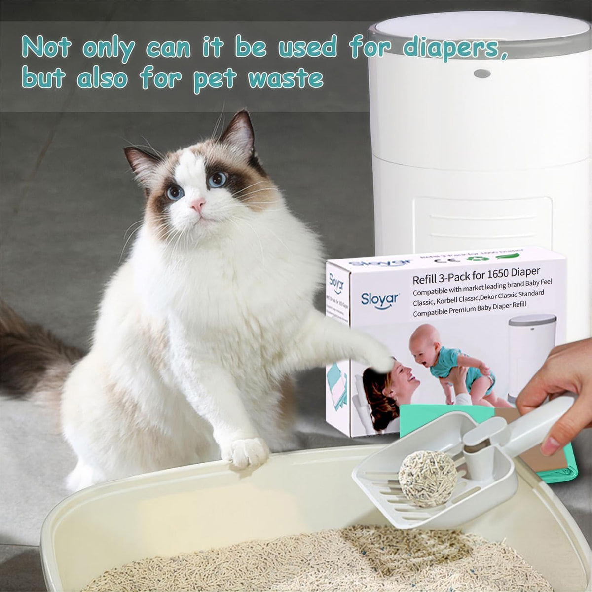 3 Pack Diaper Pail Refills for Dekor Classic