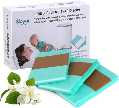 3 Pack Diaper Pail Refills for Dekor Classic