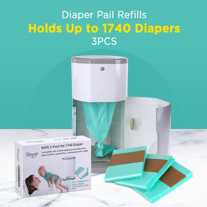 3 Pack Diaper Pail Refills for Dekor Classic