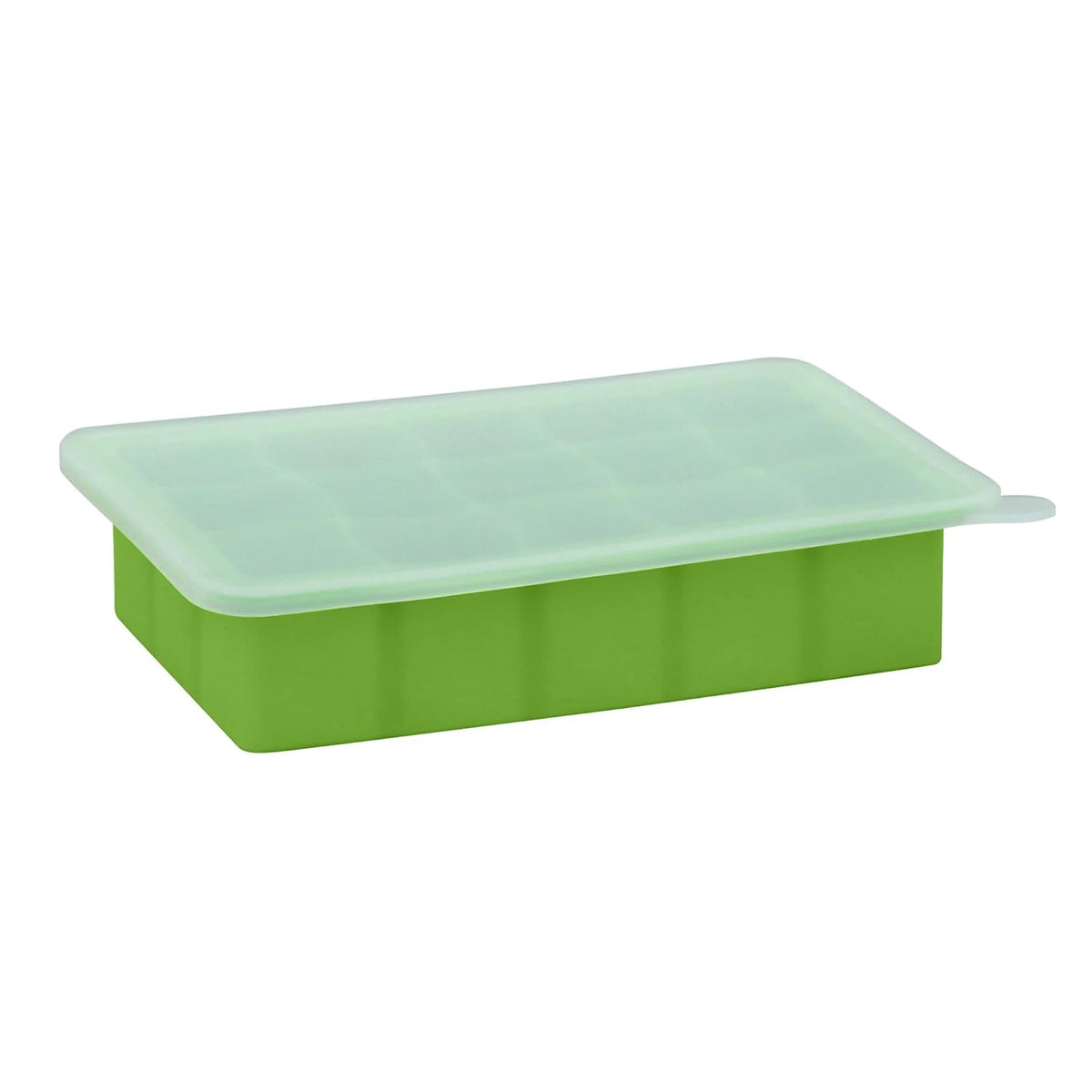 Fresh Baby Food Freezer Tray made from Silicone | Perfectly portioned for baby's first feedings | Clear lid for covering food & stacking trays, Flexible for easy removal, Dishwasher safe