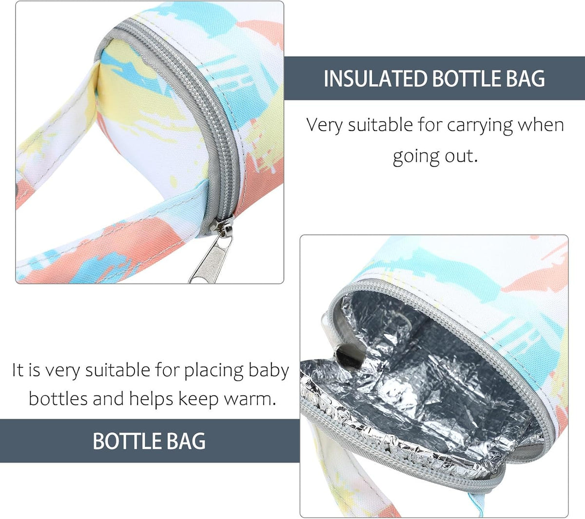 Insulated Tin Moms Cooler Bottle for Bag with Nursing Oxford Cloth Material Portable and Lightweight Maintains Temperature and Outdoors and Daycare Use Milk