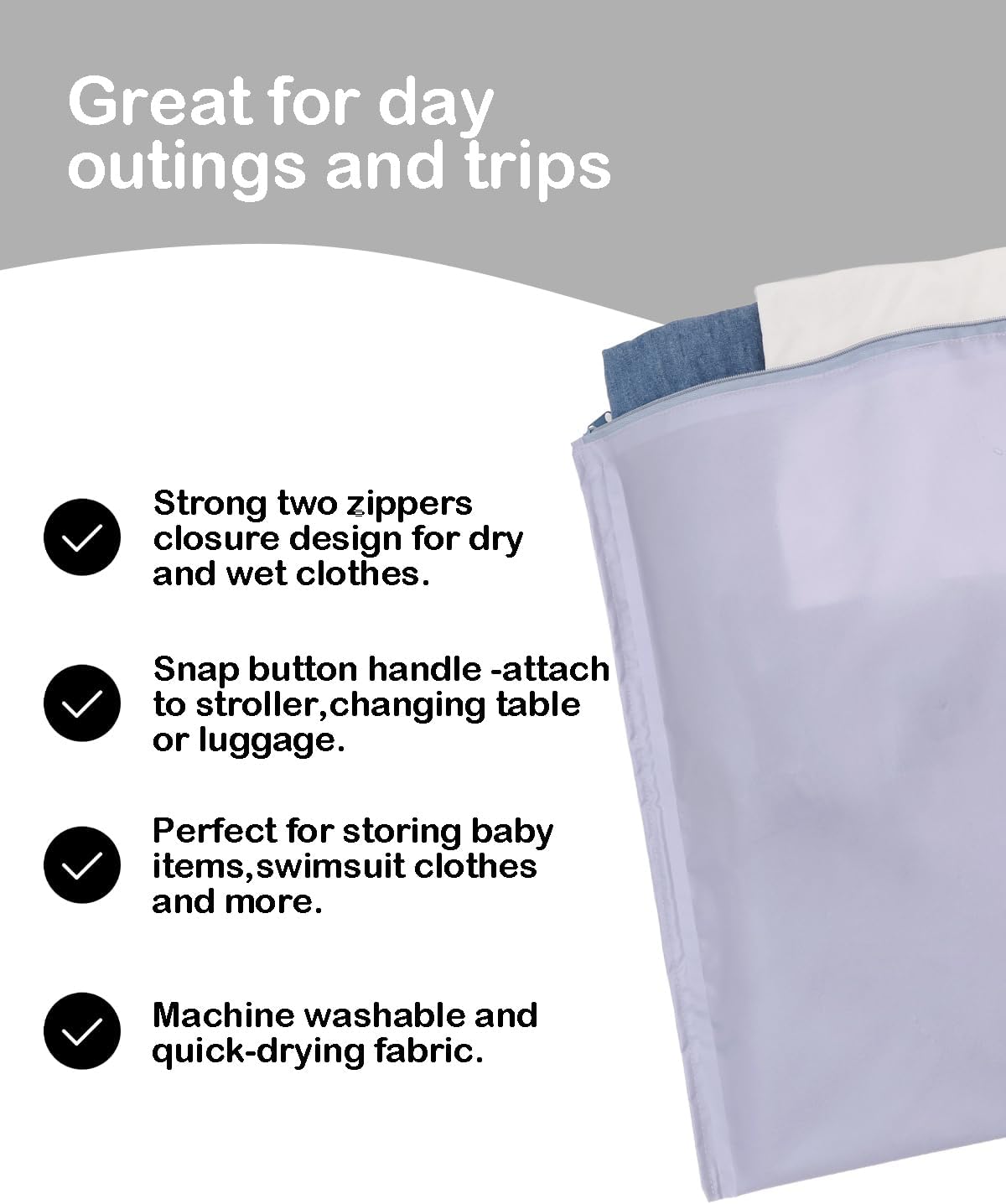 ALVA Waterproof Leakproof Wet Dry Bag 2-Pack | Reusable for Swim, Baby Clothes, Diapers & Travel 2LK06