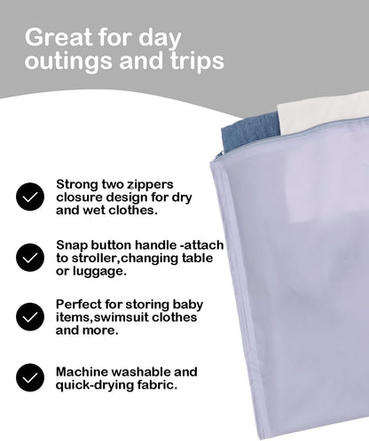ALVA Waterproof Leakproof Wet Dry Bag 2-Pack | Reusable for Swim, Baby Clothes, Diapers & Travel 2LK06
