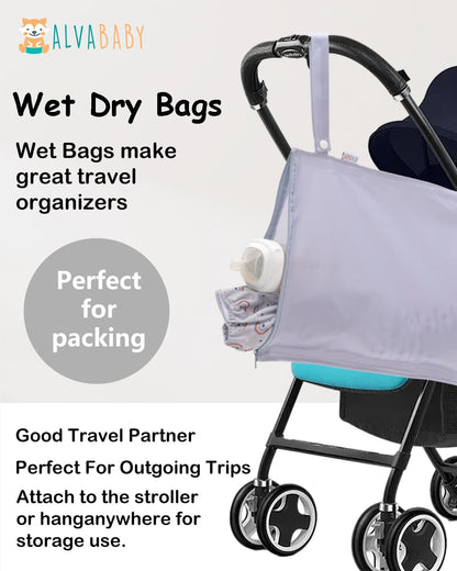 ALVA Waterproof Leakproof Wet Dry Bag 2-Pack | Reusable for Swim, Baby Clothes, Diapers & Travel 2LK06